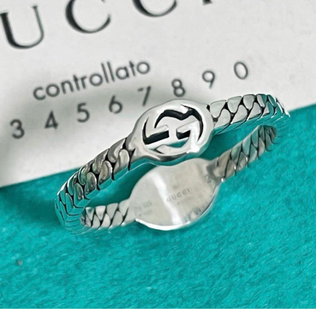 極美品‼️GUCCI 指輪　ダブルGチェーンモチーフリング　23号