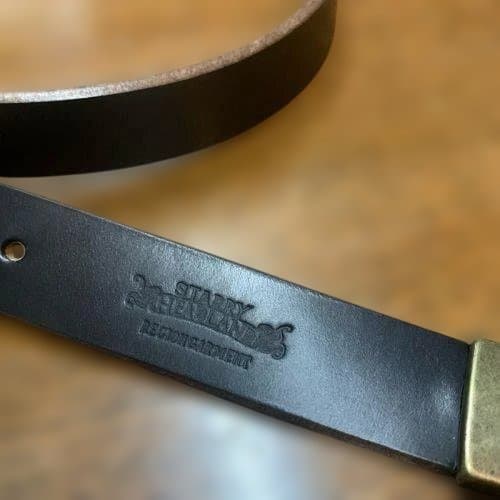 アートブラウン社　クロムエクセルレザー　4ピースタイトベルト 黒　茶芯　W３２