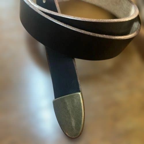 アートブラウン社　クロムエクセルレザー　4ピースタイトベルト 黒　茶芯　W３２