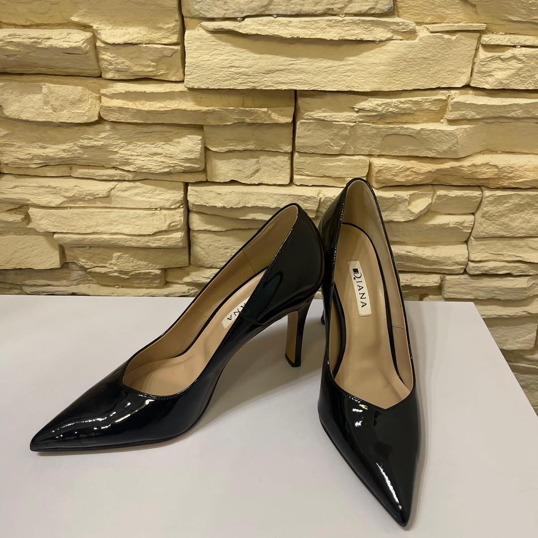 【新品・未使用】DIANA ブラック ハイヒール　エナメル　24センチ　パンプス