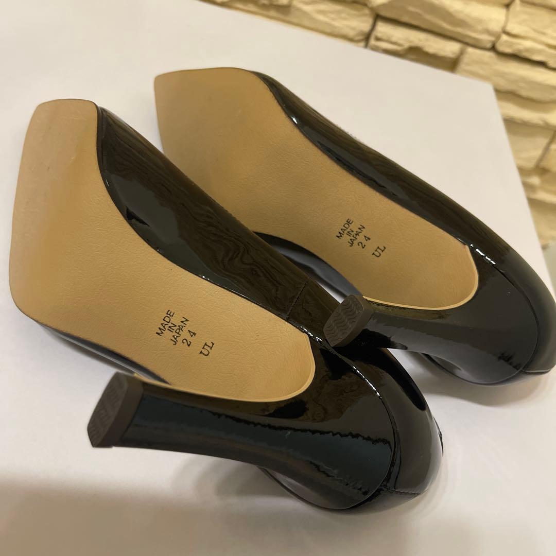 【新品・未使用】DIANA ブラック ハイヒール　エナメル　24センチ　パンプス