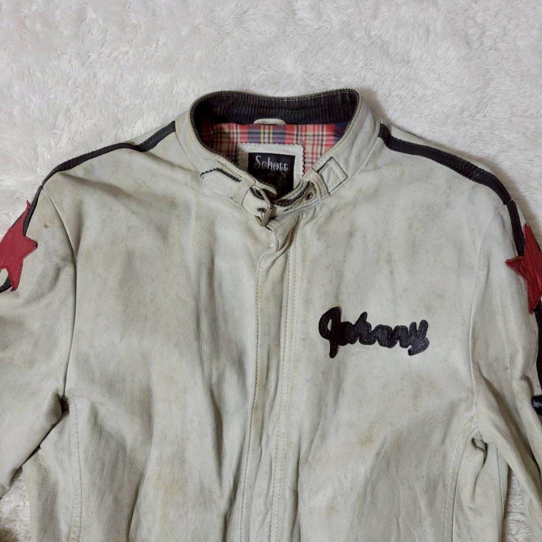 希少✨ Schott L レザージャケット ライダースジャケット ジョニー 星
