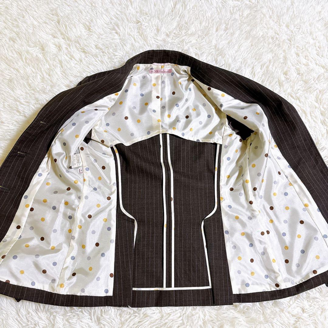 【美品】　ポールスミス　セットアップ　ストライプ パンツスーツ 裏地ドット柄