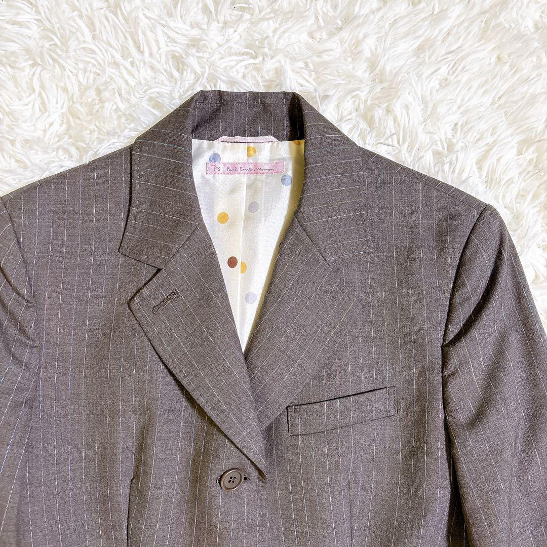 【美品】　ポールスミス　セットアップ　ストライプ パンツスーツ 裏地ドット柄