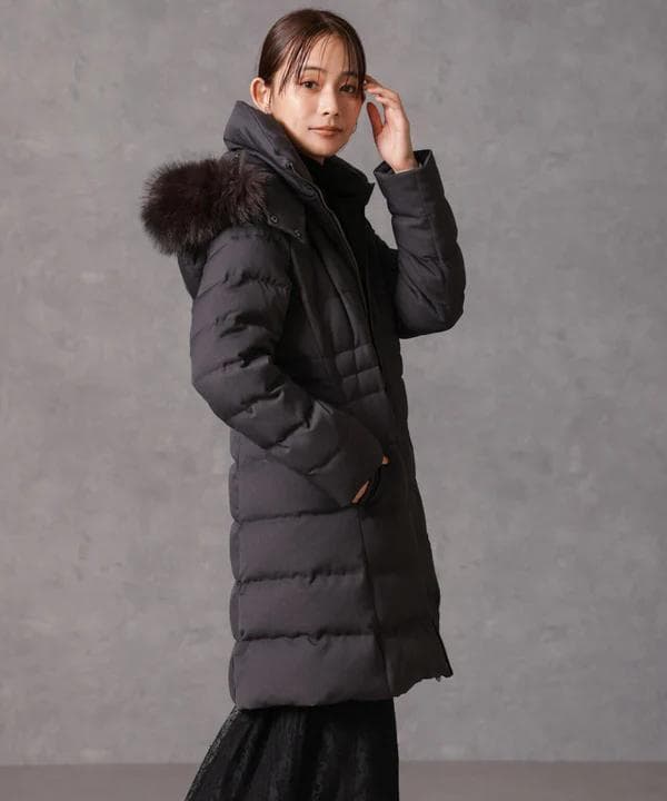 【新品】NANO UNIVERSE 西川ダウン/サージロングダウン/チャコールM