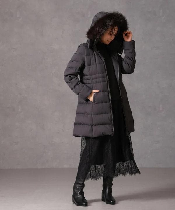 【新品】NANO UNIVERSE 西川ダウン/サージロングダウン/チャコールM