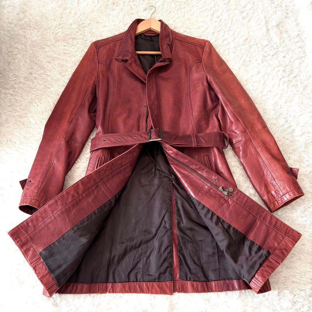 ✨希少色✨ トルネードマート コート レザー ロング ベルト L ファスナー