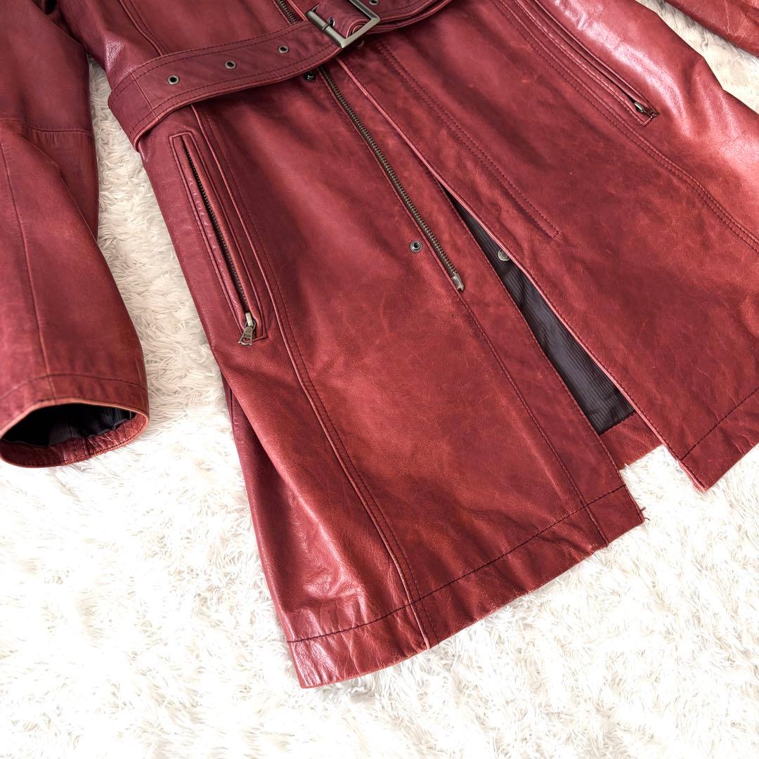 ✨希少色✨ トルネードマート コート レザー ロング ベルト L ファスナー