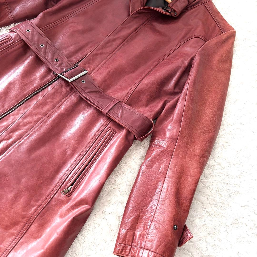 ✨希少色✨ トルネードマート コート レザー ロング ベルト L ファスナー