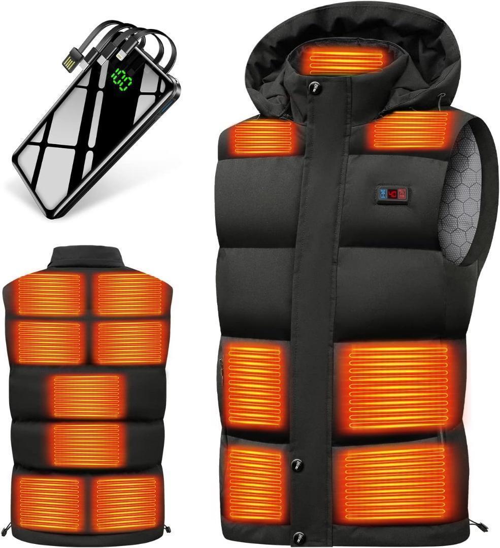 ★お得★電熱ヒーターベスト バッテリー付15箇所発熱 30000mAh