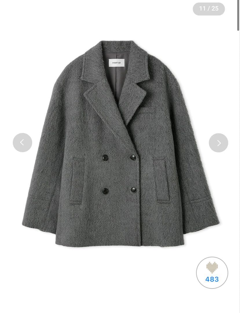 frayid オーバーサイズウールシャギージャコット