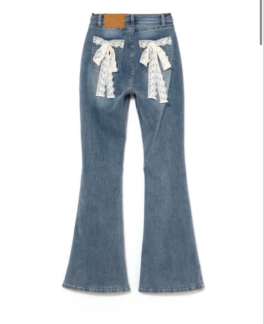 ANDMARY Lacey ribbon denim Sサイズ