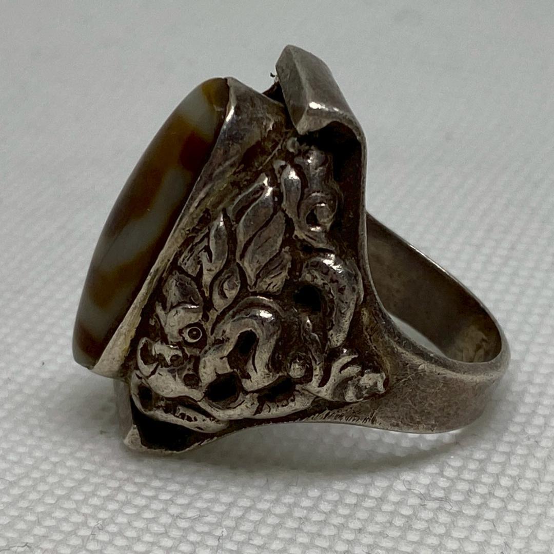 BRDC インディアンジュエリー リング 指輪 20号 アギー 天然石 一眼天珠