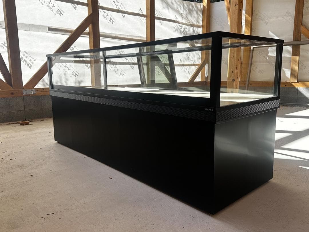 【店舗什器】高級感あるアルミ製ガラスショーケース 180cm 幅広タイプ