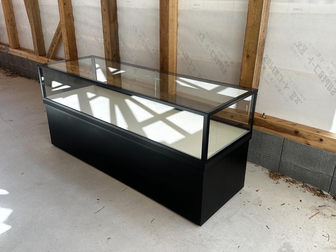 【店舗什器】高級感あるアルミ製ガラスショーケース 180cm 幅広タイプ