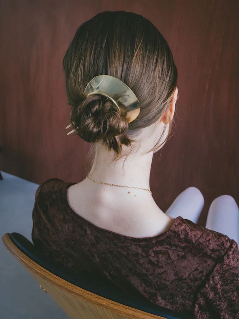 【新品未使用】シキア　Moon Plate Hair Fork ゴールド