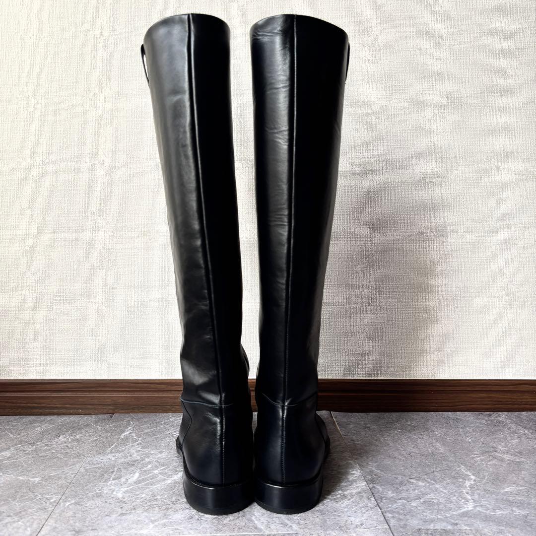 ネブローニ レザー ロングブーツ 37 ブラック NEBULONI E. 本革
