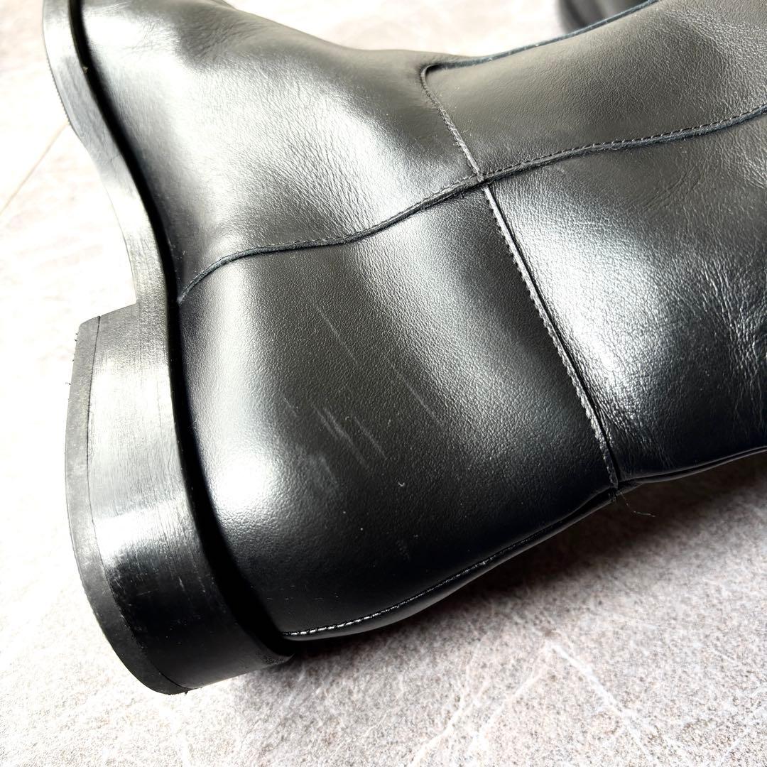 ネブローニ レザー ロングブーツ 37 ブラック NEBULONI E. 本革