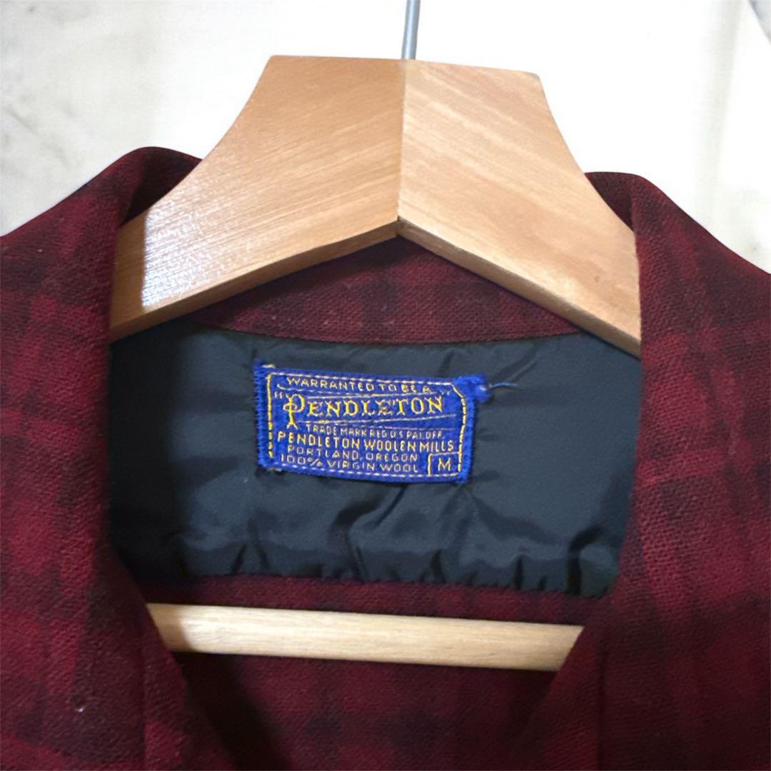 Pendleton 50年代 Mサイズ ネルシャツ 赤黒チェック ヴィンテージ