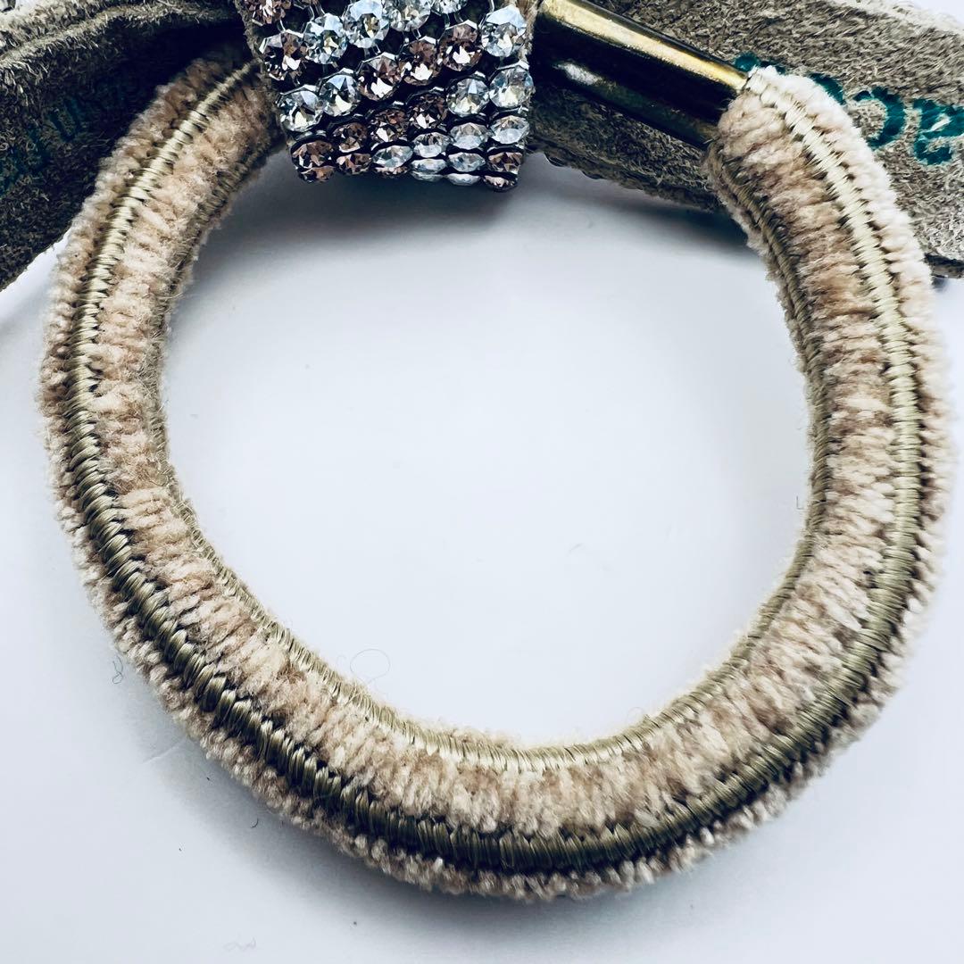 acca アッカ　クリスタル　ブリジットドレスポニー　ベージュ　ピンク×シルバー