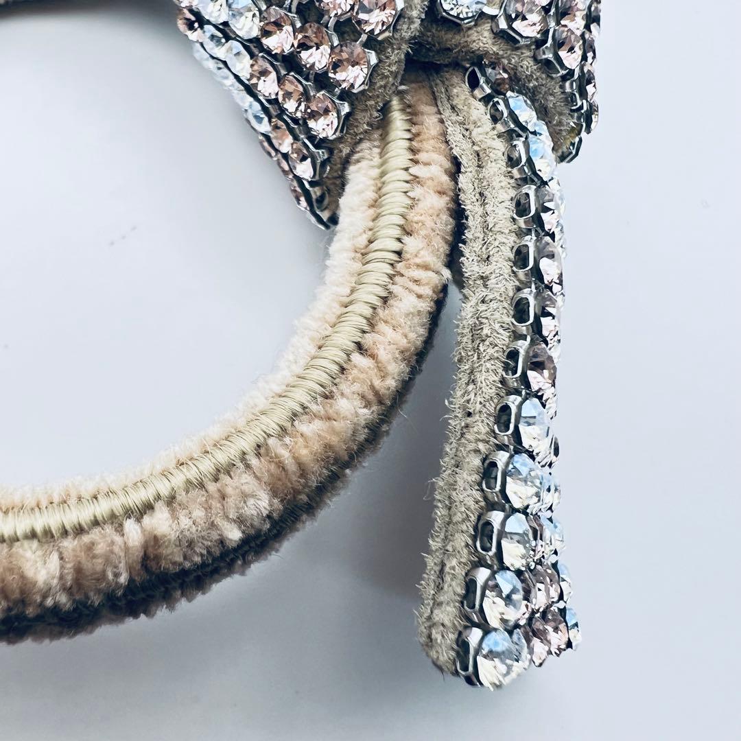 acca アッカ　クリスタル　ブリジットドレスポニー　ベージュ　ピンク×シルバー