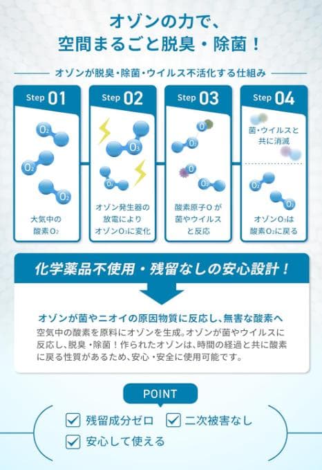 オースリークリア3 オゾン発生器 オゾン生成量600mg/hr 脱臭器消臭器