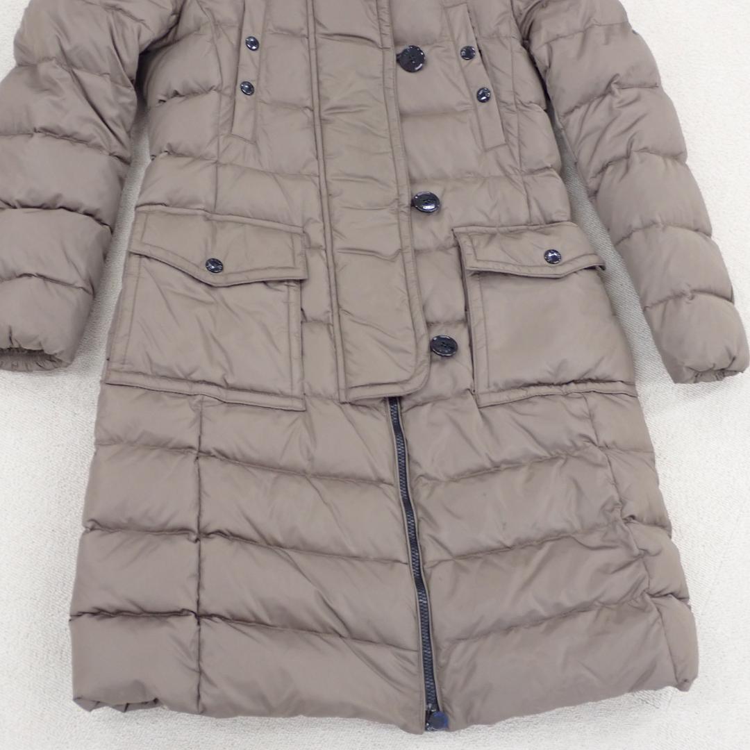 MONCLER モンクレール フード付き ブラウン ロングダウンジャケット