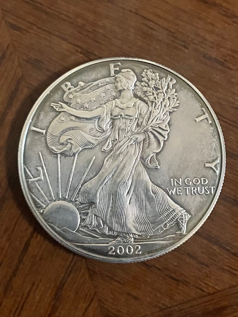 アメリカシルバーイーグル銀貨2002年　1オンス銀貨　純銀　ウォーキングリバティ