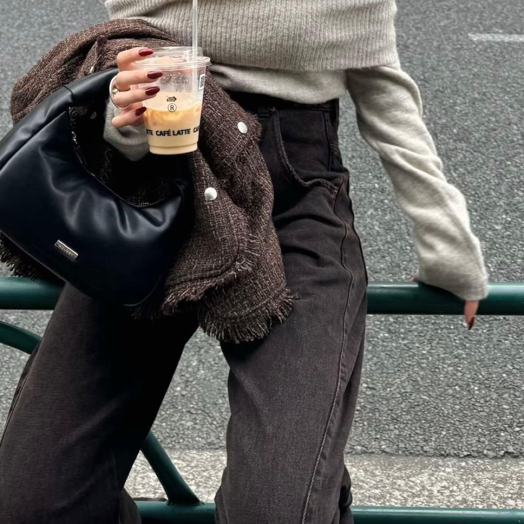 DROP WAIST STRAIGHT デニム　ブラウン　サイズ１