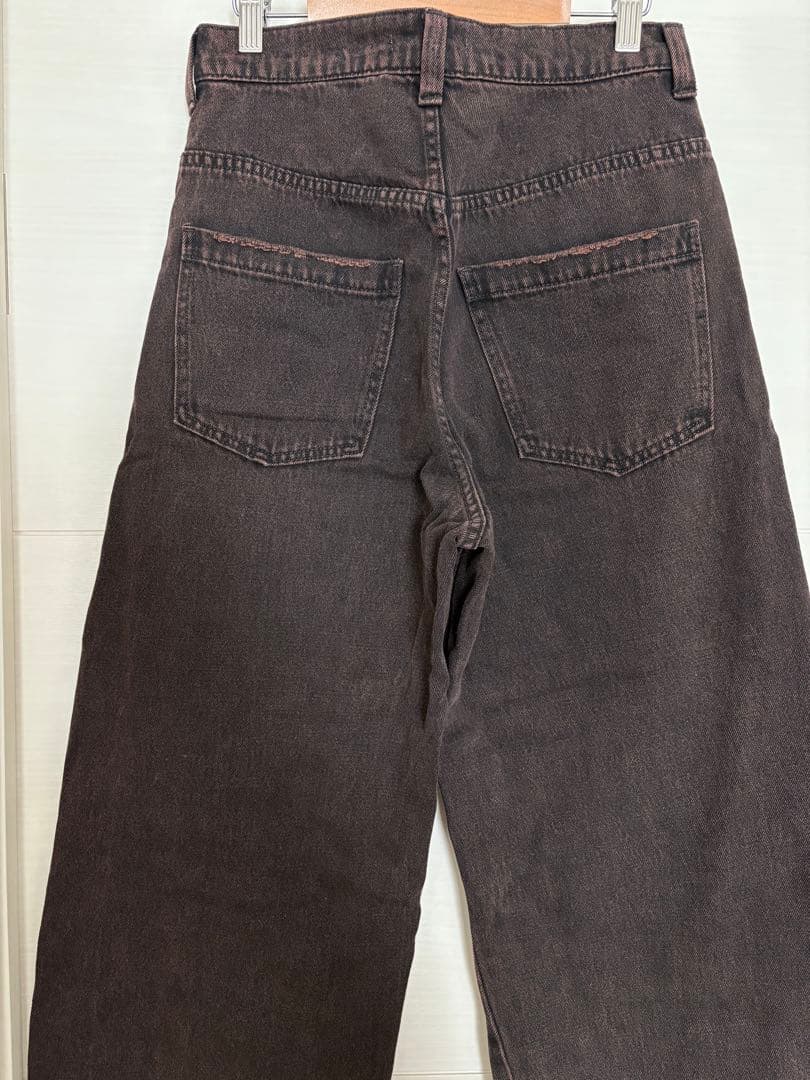 DROP WAIST STRAIGHT デニム　ブラウン　サイズ１