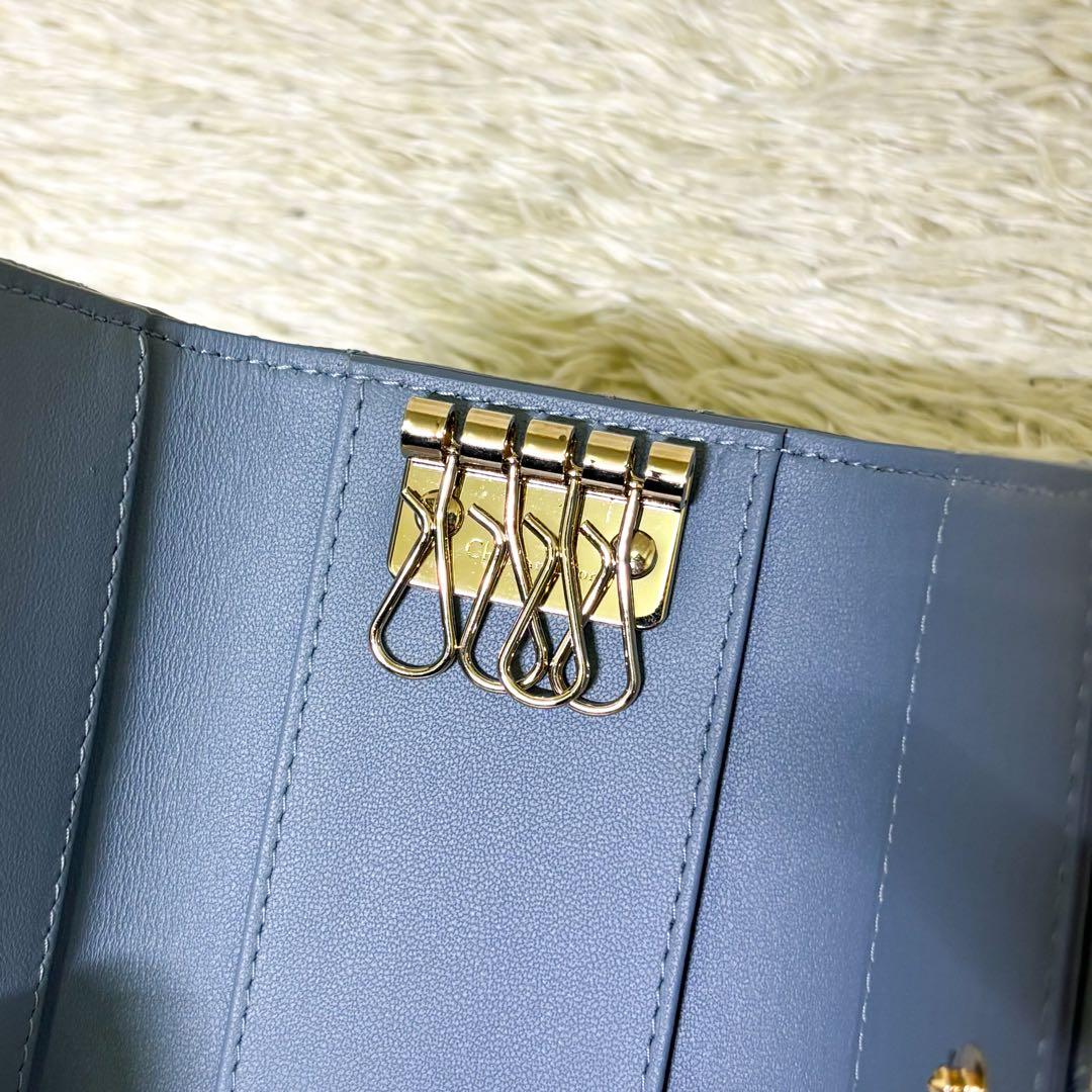 【新品同様】クリスチャンディオール キーケース キーリング カナージュ ブルー系