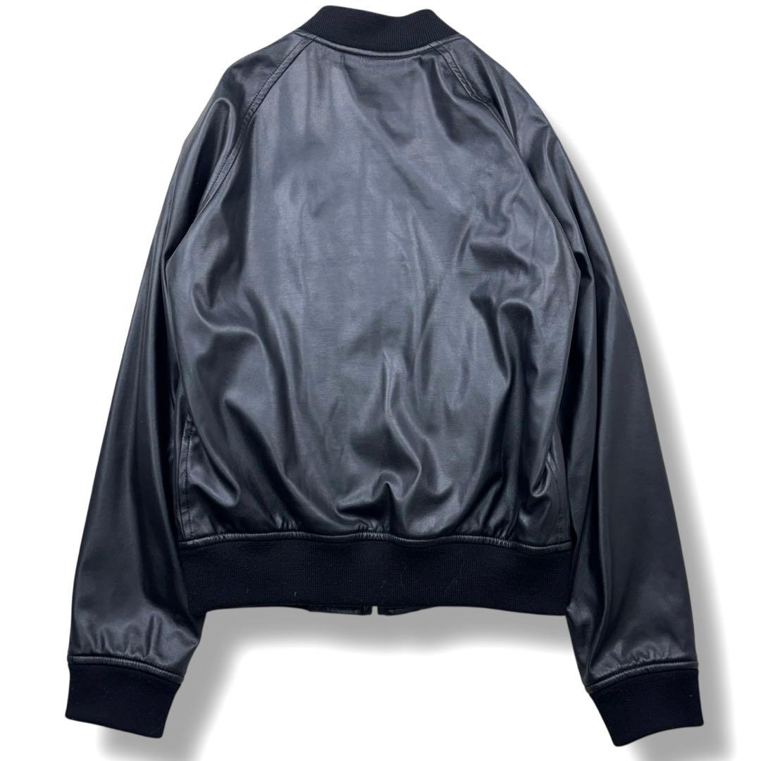 ブラック コムデギャルソン フェイク レザー ジップ ブルゾン M 黒 メンズ