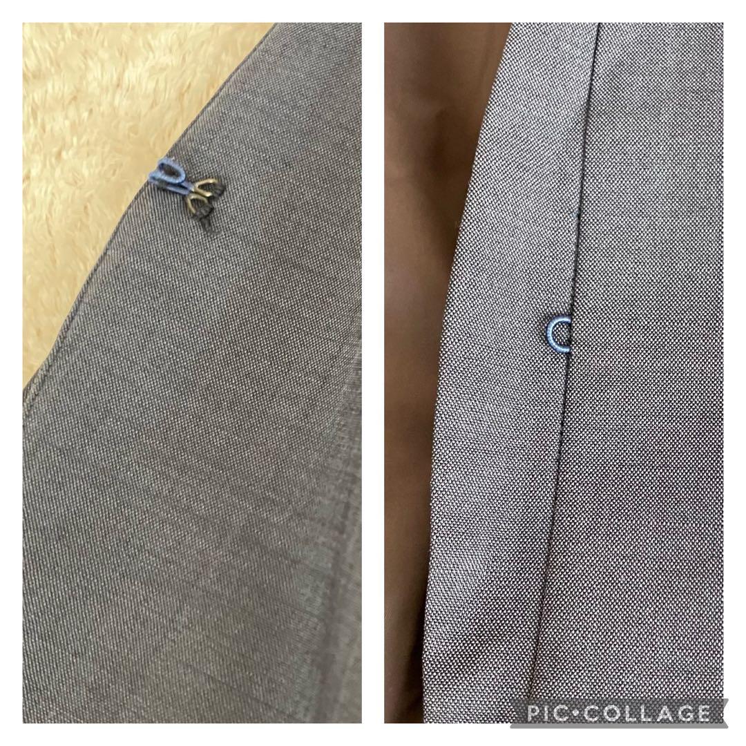 グリーンレーベルリラクシング ノーカラー パンツ スーツ ネイビー 38 総裏