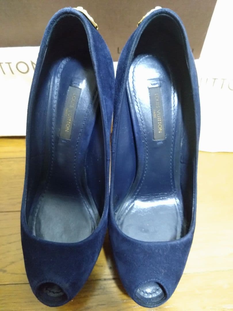 LOUIS VUITTON ルイヴィトン ネイビー オープントゥ ハイヒール