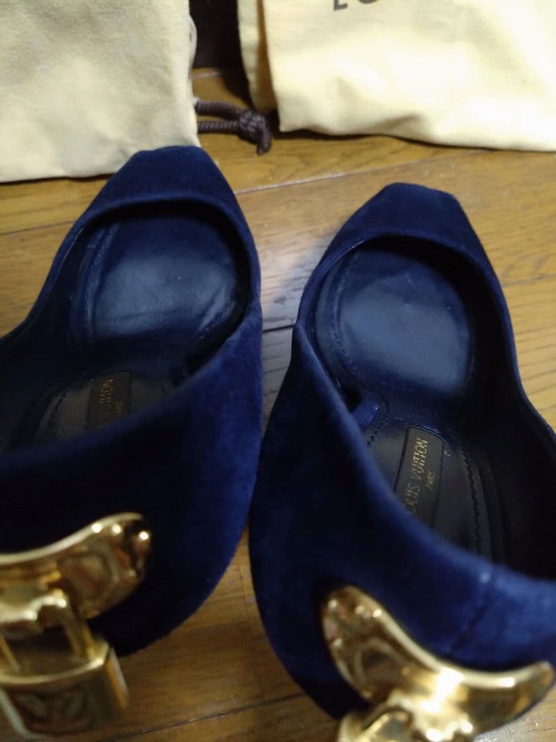 LOUIS VUITTON ルイヴィトン ネイビー オープントゥ ハイヒール