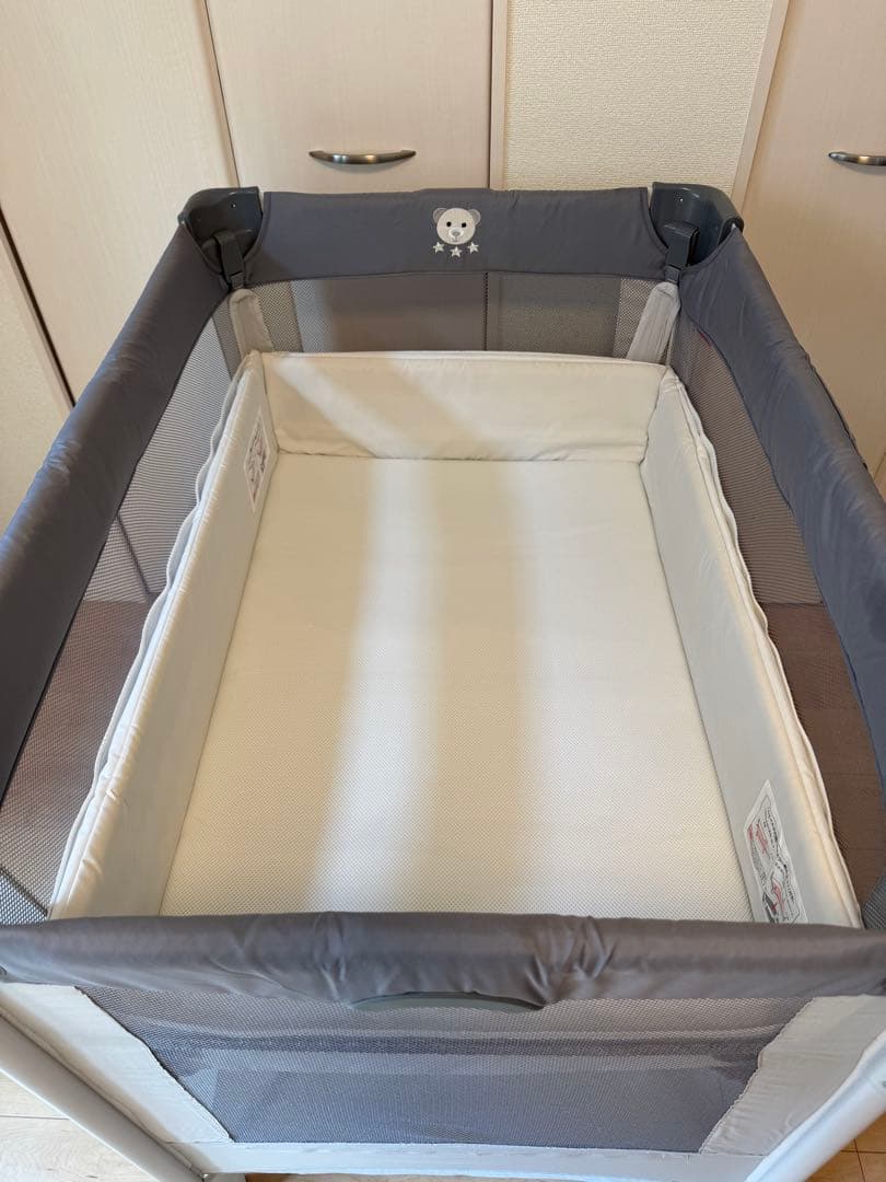 Aprica アップリカ ベビーベッド ココネルエアー AB グレーベアー