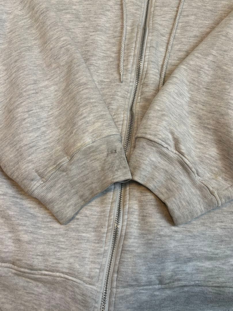 Lee リー 無地 裏サーマル ダブルフェイス ジップパーカー グレー