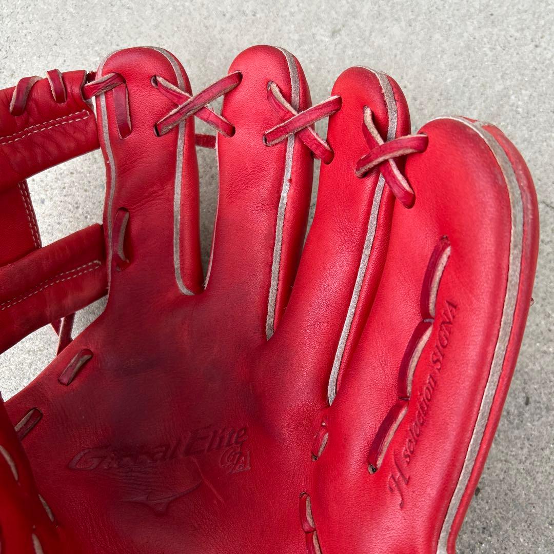 Mizuno Global Elite 軟式グローブ レッド　少年野球