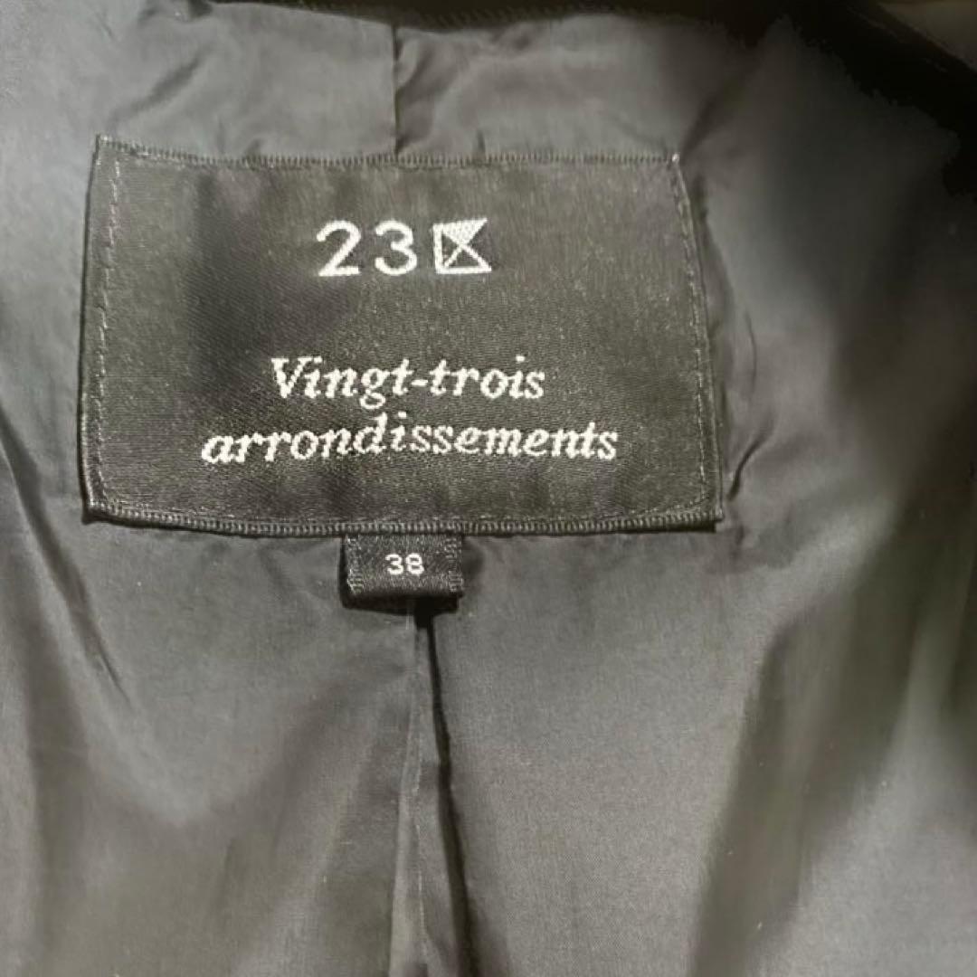 23区 フード付き ブラックダウンジャケット サイズ38