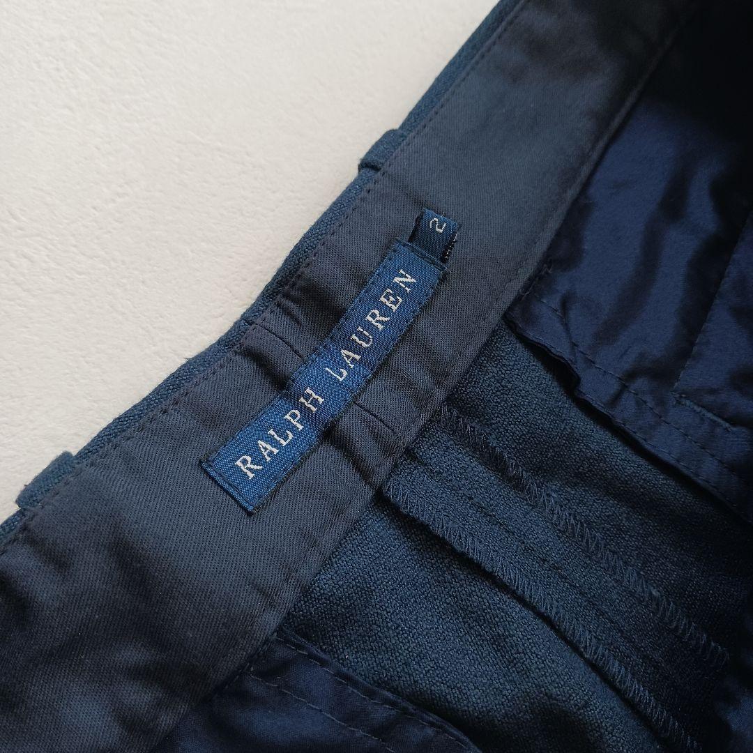 ラルフローレン パンツスーツセットアップ ワイドパンツ テーラード ネイビー