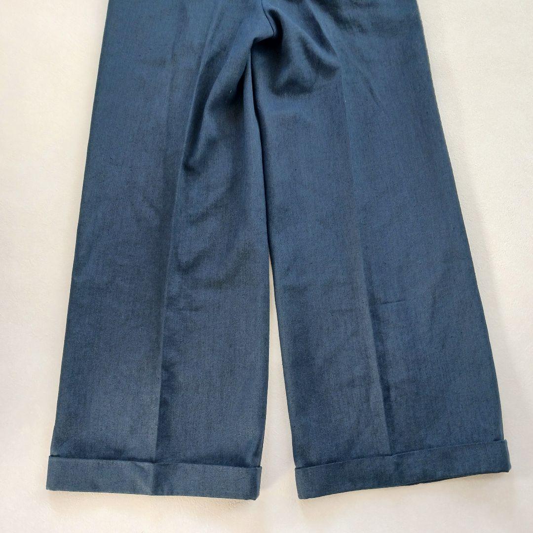 ラルフローレン パンツスーツセットアップ ワイドパンツ テーラード ネイビー