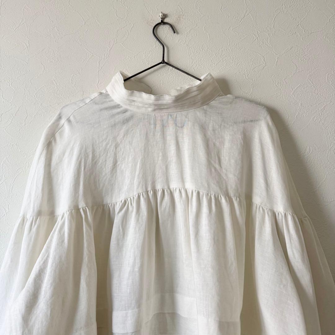 VERMEIL par iena リネン100ランダムタックフェミニンブラウス