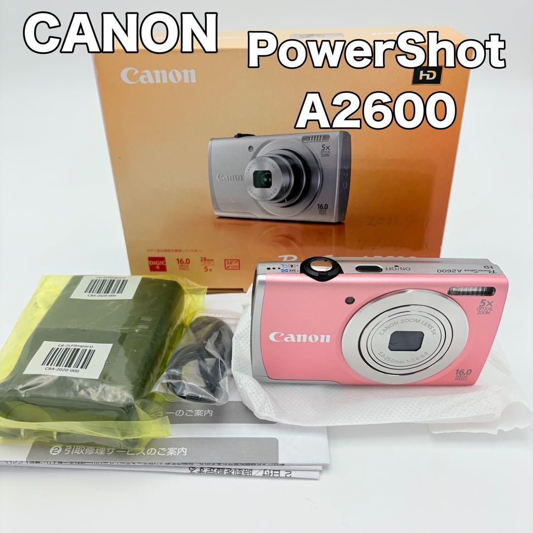 ほぼ未使用 Canon PowerShot A2600 ピンク コンデジ カメラ