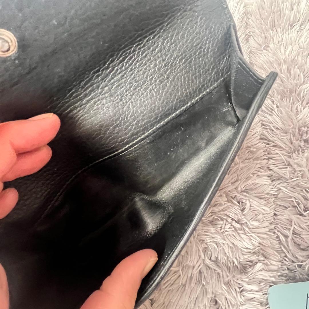 GUCCI✨GGキャンバス シルバーロゴ　Wホック ブラック　シボレザー　長財布