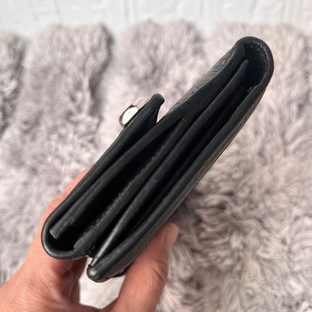 GUCCI✨GGキャンバス シルバーロゴ　Wホック ブラック　シボレザー　長財布