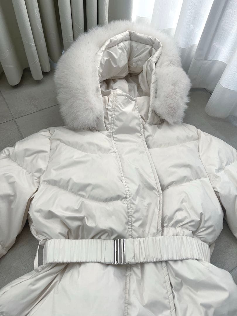 【極美品・美シルエット】韓国/ワンホン リアルフォックスファー ロングダウン