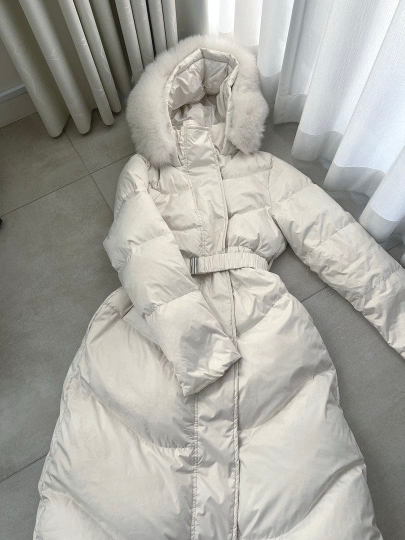 【極美品・美シルエット】韓国/ワンホン リアルフォックスファー ロングダウン