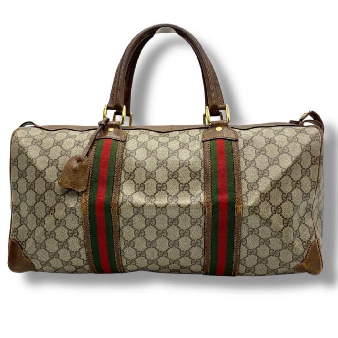 良品 GUCCI OLD シェリーライン ビンテージ ボストンバッグ バッグ
