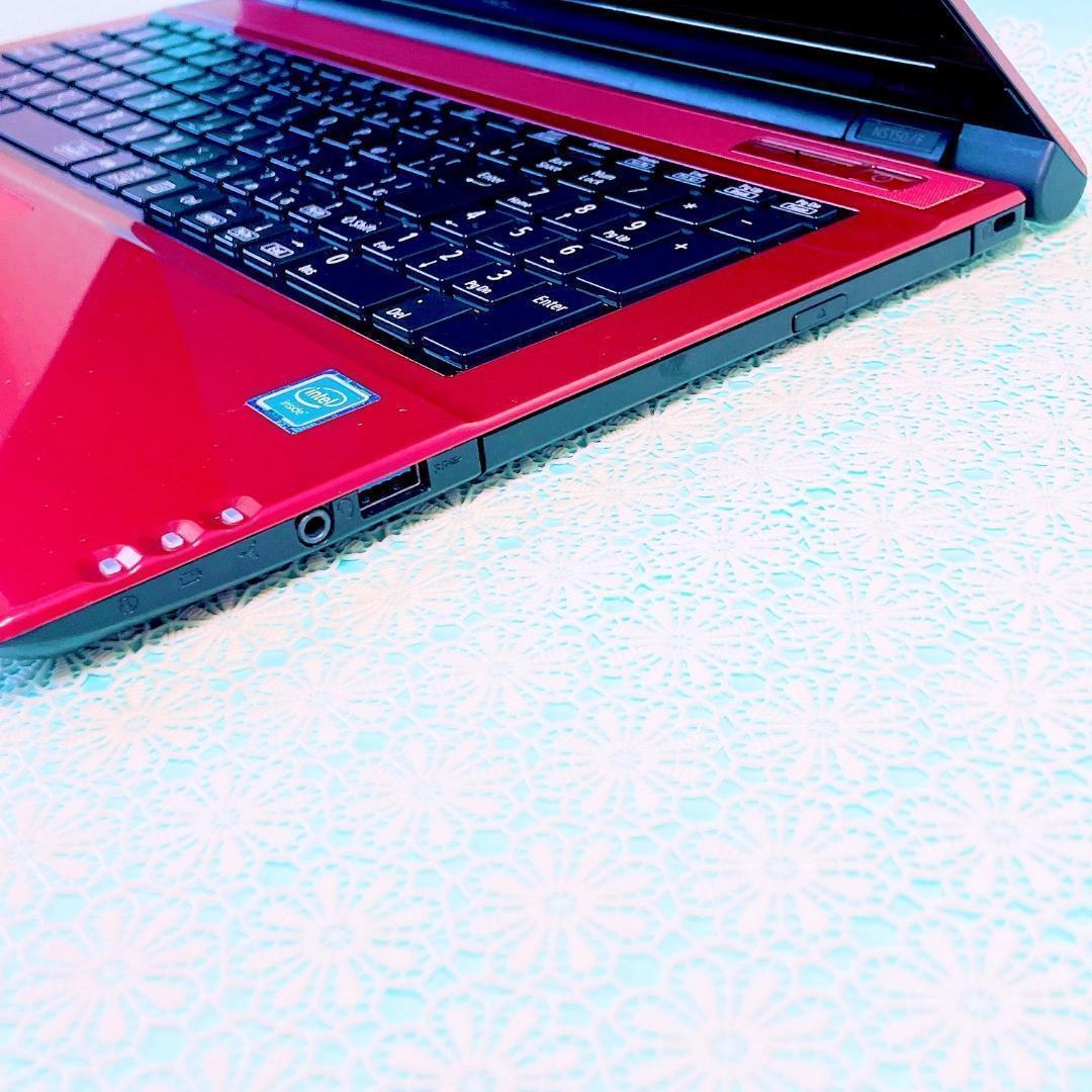 たっぷり大容量1TB❣️薄型ノートパソコン✨️可愛い赤！カメラ付き✨️初心者おすすめ