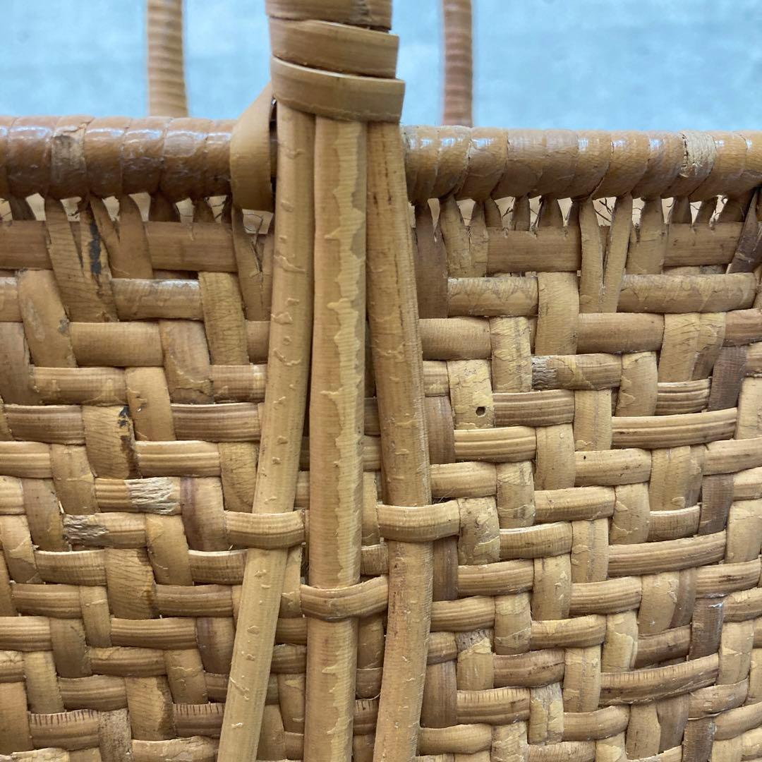 ヴィンテージ 竹かご 籠 カゴ かごバッグ 大きめ 大容量 バッグ バスケット